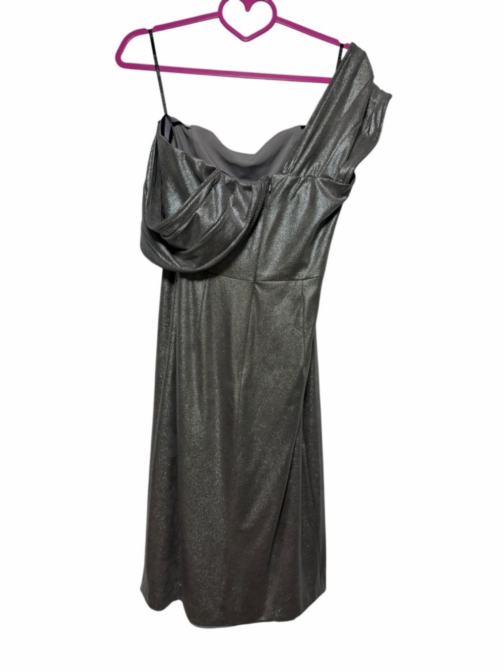 NWT Black Halo Evelina Metallic Off-Shoulder Sheath Dress Sky Dust Size 8 - Picture 5 of 12